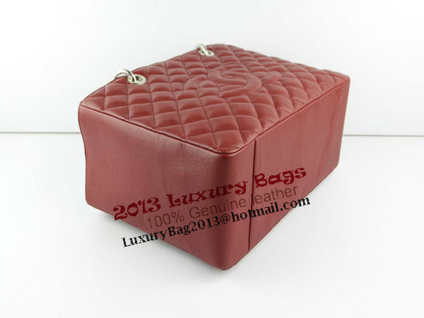Chanel A50995 Maroon Original Cannage Leather Shoulder Bag Silver Chanel A50995 Maroon Original Cannage Leather Shoulder Bag Silver