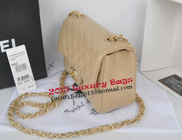 Chanel mini Classic Flap Bag Apricot Original Sheekskin CHA1116 Gold Chanel mini Classic Flap Bag Apricot Original Sheekskin CHA1116 Gold