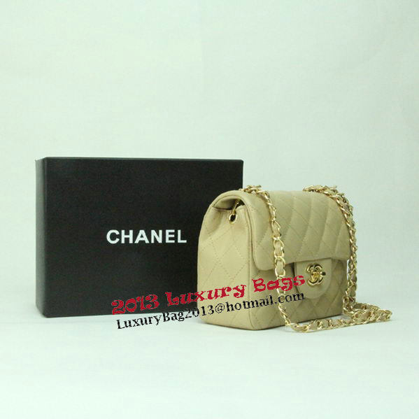 Chanel mini Classic Flap Bag Apricot Leather 1115 Gold Chain Chanel mini Classic Flap Bag Apricot Leather 1115 Gold Chain