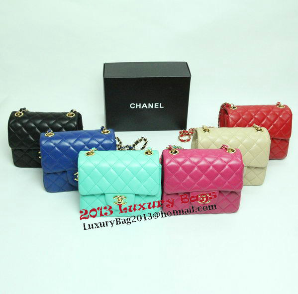 Chanel mini Classic Flap Bag Rose Leather 1115 Gold Chain Chanel mini Classic Flap Bag Rose Leather 1115 Gold Chain