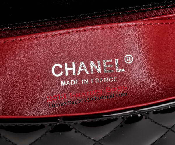 Chanel mini Classic Flap Bag Black Patent Leather 1117 Silver Chanel mini Classic Flap Bag Black Patent Leather 1117 Silver