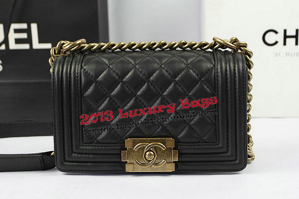 Chanel Boy Flap Shoulder Bags Black Original Lambskin Leather A67085 Gold Chanel Boy Flap Shoulder Bags Black Original Lambskin Leather A67085 Gold