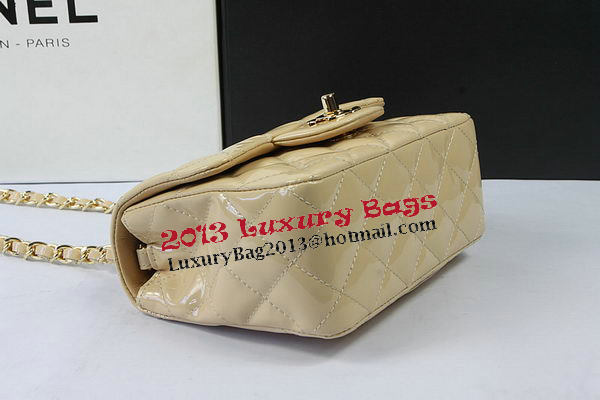 Chanel Classic MINI Flap Bag Apricot Original Patent Leather CF1115 Gold Chanel Classic MINI Flap Bag Apricot Original Patent Leather CF1115 Gold
