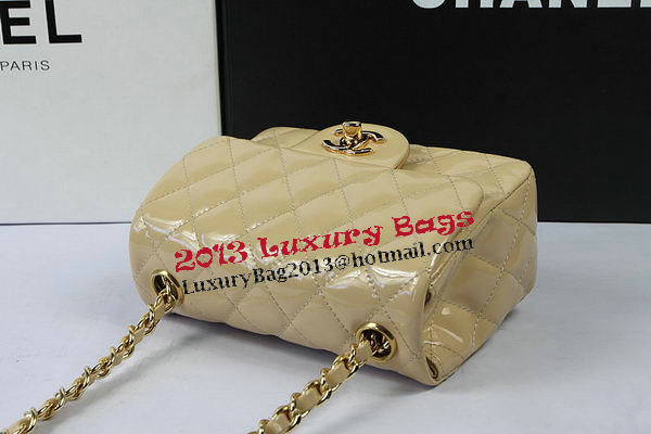 Chanel Classic MINI Flap Bag Apricot Original Patent Leather CF1115 Gold Chanel Classic MINI Flap Bag Apricot Original Patent Leather CF1115 Gold