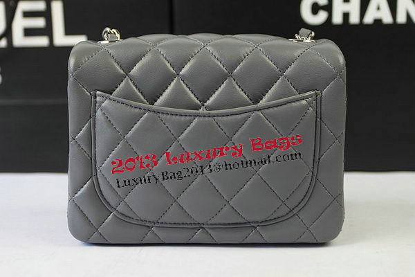 Chanel Classic MINI Flap Bag Grey Original Sheep Leather CF1115 Silver Chanel Classic MINI Flap Bag Grey Original Sheep Leather CF1115 Silver