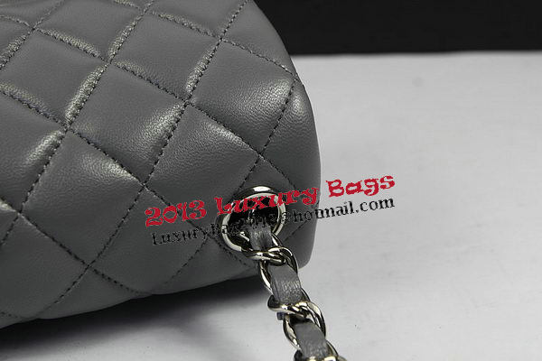Chanel Classic MINI Flap Bag Grey Original Sheep Leather CF1115 Silver Chanel Classic MINI Flap Bag Grey Original Sheep Leather CF1115 Silver