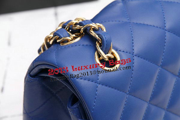 Chanel Jumbo Double Flaps Bags Original Lambskin Leather A36097 Blue Chanel Jumbo Double Flaps Bags Original Lambskin Leather A36097 Blue