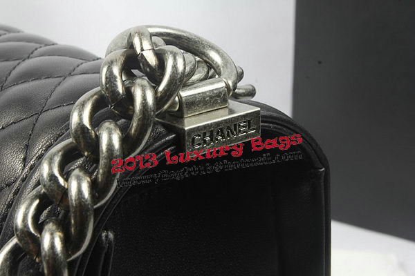 Boy Chanel Flap Shoulder Bag Black Original Sheepskin A67087 Silver Boy Chanel Flap Shoulder Bag Black Original Sheepskin A67087 Silver