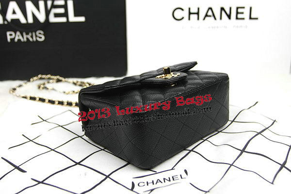 Chanel Classic MINI Flap Bag CF1115 Black Cannage Pattern Gold Chanel Classic MINI Flap Bag CF1115 Black Cannage Pattern Gold