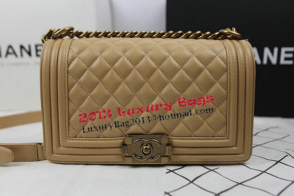 Boy Chanel Flap Shoulder Bags Apricot Original Sheepskin A67025 Gold Boy Chanel Flap Shoulder Bags Apricot Original Sheepskin A67025 Gold