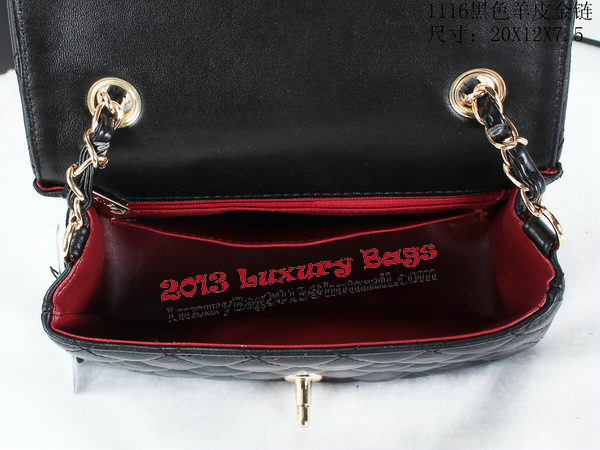 Chanel Classic Flap Bags Sheepskin Leather A1116 Black Chanel Classic Flap Bags Sheepskin Leather A1116 Black