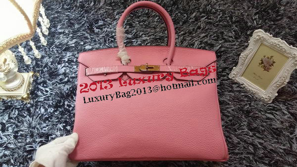 Hermes Birkin 35CM Tote Bag Litchi Leather HB35GL Pink Hermes Birkin 35CM Tote Bag Litchi Leather HB35GL Pink