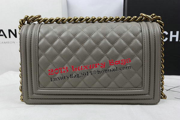 Boy Chanel Flap Bag Original Grey Cannage Pattern A67025 Gold Boy Chanel Flap Bag Original Grey Cannage Pattern A67025 Gold