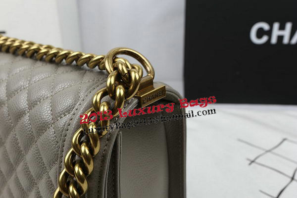 Boy Chanel Flap Bag Original Grey Cannage Pattern A67025 Gold Boy Chanel Flap Bag Original Grey Cannage Pattern A67025 Gold