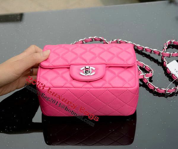 Chanel Classic MINI Flap Bag Rose Sheepskin A37585 Silver Chanel Classic MINI Flap Bag Rose Sheepskin A37585 Silver