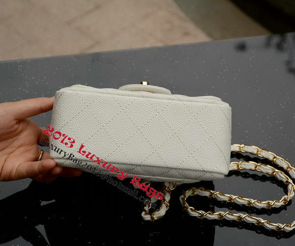 Chanel Classic MINI Flap Bag White Cannage Pattern A1115 Gold Chanel Classic MINI Flap Bag White Cannage Pattern A1115 Gold