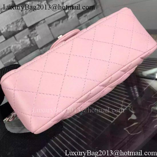 Chanel Classic mini Flap Bag Pink Sheepskin Leather A67350 Silver Chanel Classic mini Flap Bag Pink Sheepskin Leather A67350 Silver