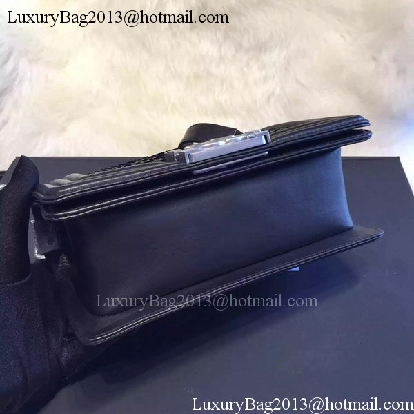 Chanel Boy Flap Shoulder Bag Black Python Leather A66094 Silver Chanel Boy Flap Shoulder Bag Black Python Leather A66094 Silver
