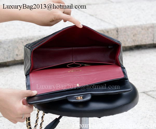 Chanel Jumbo Classic Black Sheepskin Flap Bag A58600 Gold Chanel Jumbo Classic Black Sheepskin Flap Bag A58600 Gold