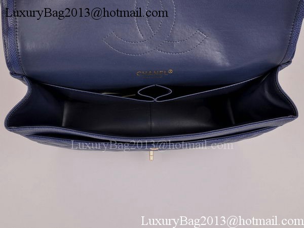 Chanel Maxi Quilted Classic Flap Bag Blue Cannage Pattern A58601 Gold Chanel Maxi Quilted Classic Flap Bag Blue Cannage Pattern A58601 Gold