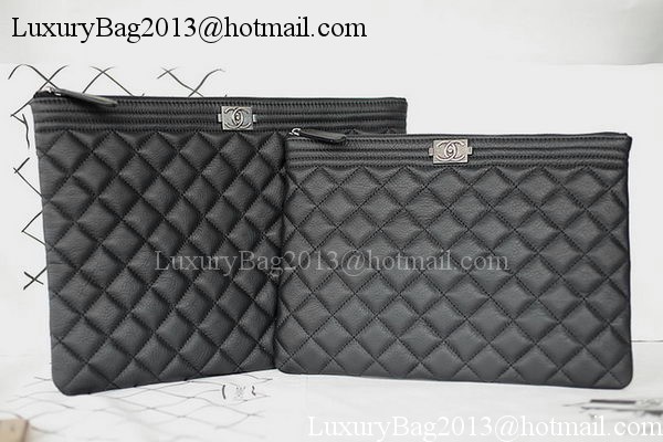 Boy Chanel Chevron Black Calfskin Leather Clutch A69253 Boy Chanel Chevron Black Calfskin Leather Clutch A69253