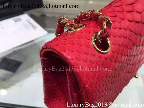 Chanel 2.55 Series Flap Bags Red Original Python Leather A1112SA Gold Chanel 2.55 Series Flap Bags Red Original Python Leather A1112SA Gold