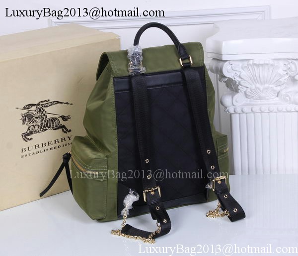 Burberry Large Backpack Fabric BU41048 Green Burberry Large Backpack Fabric BU41048 Green
