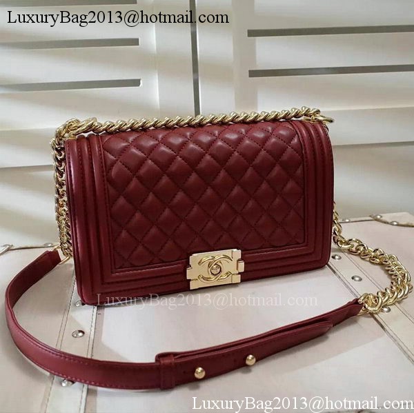 Chanel Boy Flap Shoulder Bag Burgundy Original Sheepskin Leather A67086 Gold Chanel Boy Flap Shoulder Bag Burgundy Original Sheepskin Leather A67086 Gold