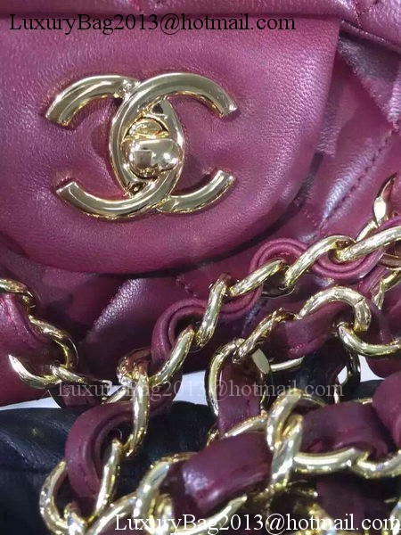 Chanel Jumbo Classic Flap Bag Burgundy Sheepskin Leather A1113 Gold Chanel Jumbo Classic Flap Bag Burgundy Sheepskin Leather A1113 Gold