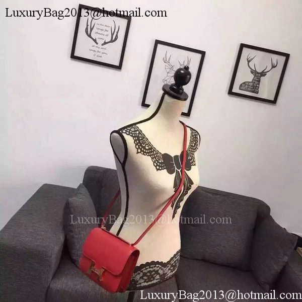 Hermes Constance Bag Calfskin Leather H9999 Red Hermes Constance Bag Calfskin Leather H9999 Red