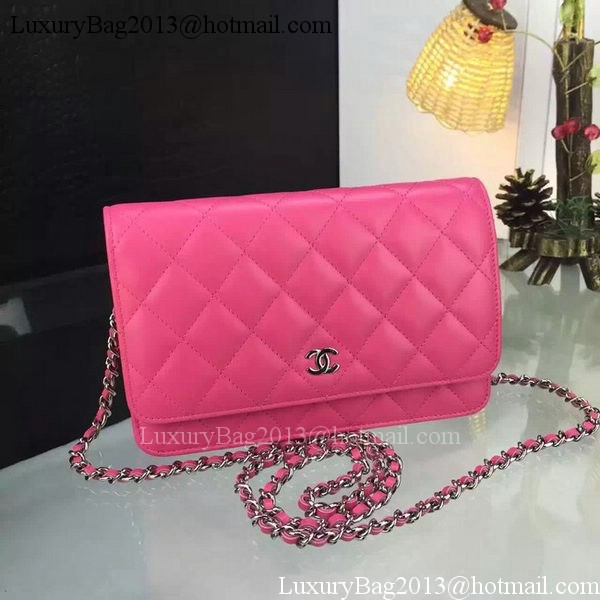 Chanel WOC mini Flap Bag Rose Sheepskin A5373 Silver Chanel WOC mini Flap Bag Rose Sheepskin A5373 Silver