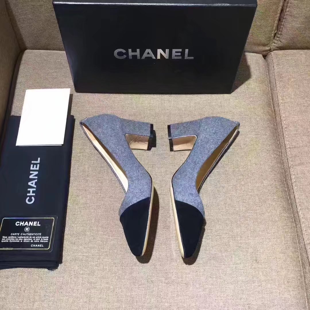 Chanel Pump Leather CH2146 Grey Chanel Pump Leather CH2146 Grey