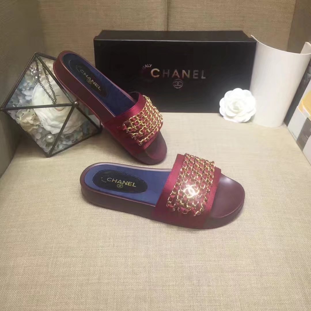 Chanel Slipper Leather CH2149 Red Chanel Slipper Leather CH2149 Red
