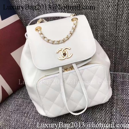 Chanel Original Leather Backpack CHA2590 White Chanel Original Leather Backpack CHA2590 White