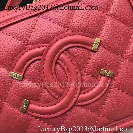 Chanel Cosmetic Bag Original Cannage Pattern A93341 Red Chanel Cosmetic Bag Original Cannage Pattern A93341 Red