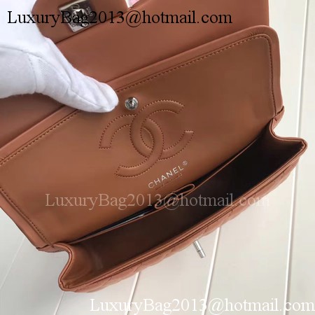 Chanel 2.55 Series Flap Bags Brown Original Sheepskin A1112 Silver Chanel 2.55 Series Flap Bags Brown Original Sheepskin A1112 Silver