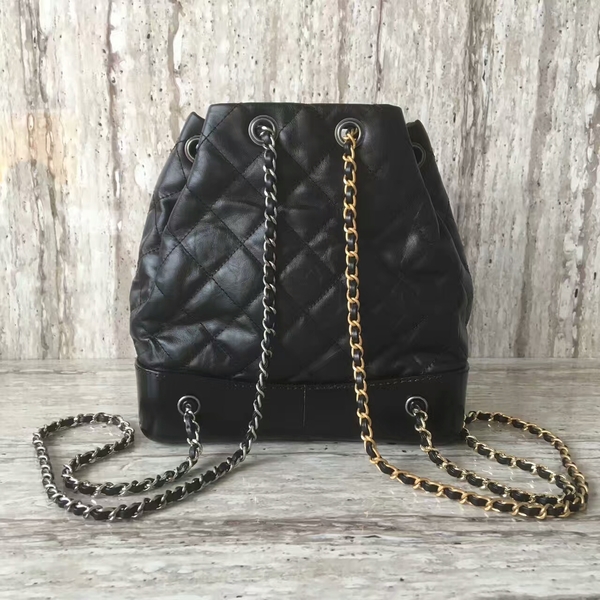 Chanel Sheepskin Leather Backpack 93825 Black Chanel Sheepskin Leather Backpack 93825 Black