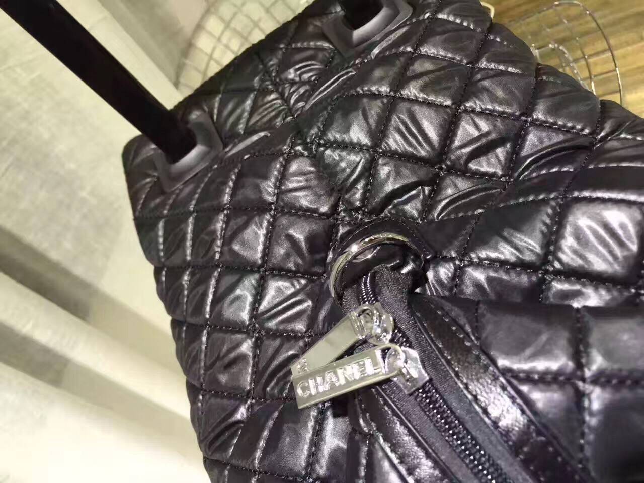 Chanel Sheepskin Leather Travel Bag 17821 Black Chanel Sheepskin Leather Travel Bag 17821 Black