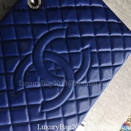 Chanel LE Boy Grand Shopping Tote Bag GST Blue Cannage Pattern A50995 Silver Chanel LE Boy Grand Shopping Tote Bag GST Blue Cannage Pattern A50995 Silver