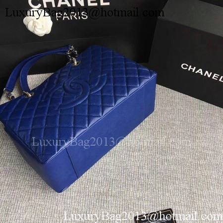Chanel LE Boy Grand Shopping Tote Bag GST Blue Cannage Pattern A50995 Silver Chanel LE Boy Grand Shopping Tote Bag GST Blue Cannage Pattern A50995 Silver