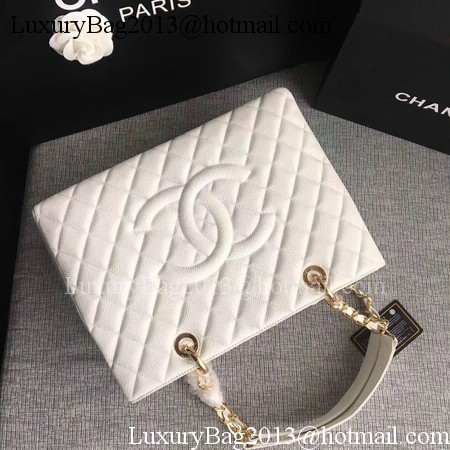 Chanel LE Boy Grand Shopping Tote Bag GST White Cannage Pattern A50995 Gold Chanel LE Boy Grand Shopping Tote Bag GST White Cannage Pattern A50995 Gold