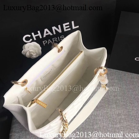 Chanel LE Boy Grand Shopping Tote Bag GST White Cannage Pattern A50995 Gold Chanel LE Boy Grand Shopping Tote Bag GST White Cannage Pattern A50995 Gold