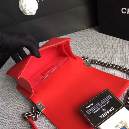 Boy Chanel Flap Shoulder Bag Sheepskin Leather A67085 Red Boy Chanel Flap Shoulder Bag Sheepskin Leather A67085 Red
