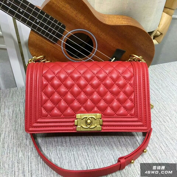 Boy Chanel Flap Shoulder Bag Sheepskin Leather 67086A Red Boy Chanel Flap Shoulder Bag Sheepskin Leather 67086A Red