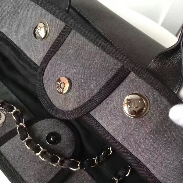 Chanel Medium Original Canvas Leather Tote Shopping Bag 66941A Chanel Medium Original Canvas Leather Tote Shopping Bag 66941A