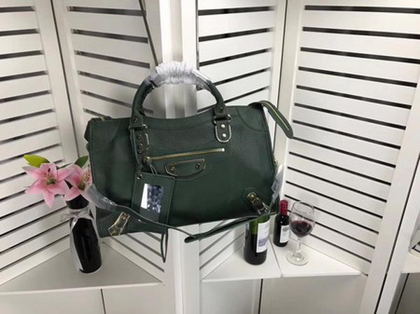 Balenciaga Giant City Gold Studs Handbag B084334 Green Balenciaga Giant City Gold Studs Handbag B084334 Green