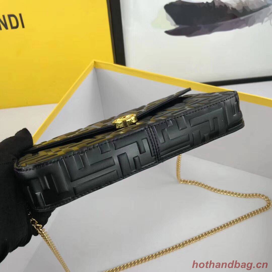 Fendi WALLET ON CHAIN WITH POUCHES leather mini-bag 8BS032 black Fendi WALLET ON CHAIN WITH POUCHES leather mini-bag 8BS032 black