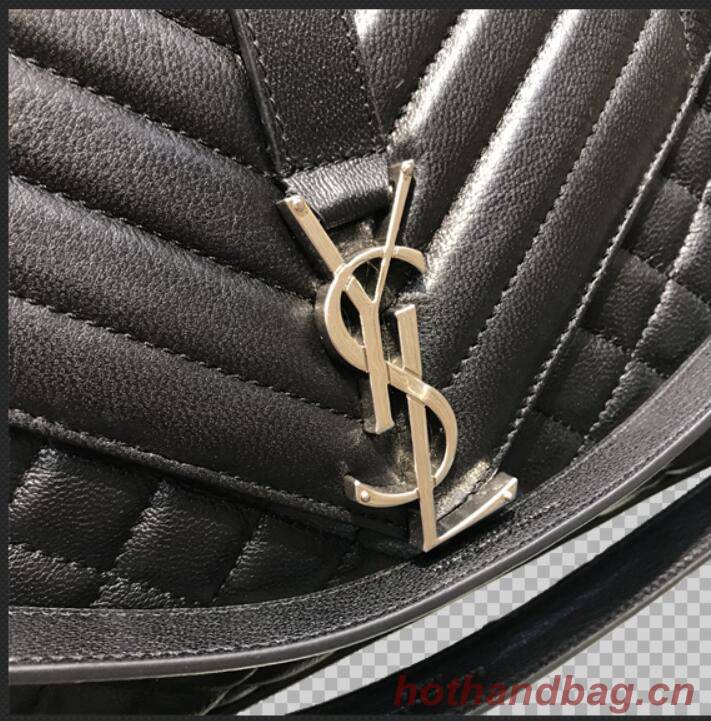 Yves Saint Laurent Calfskin Leather Shoulder Bag Y5699 black Yves Saint Laurent Calfskin Leather Shoulder Bag Y5699 black