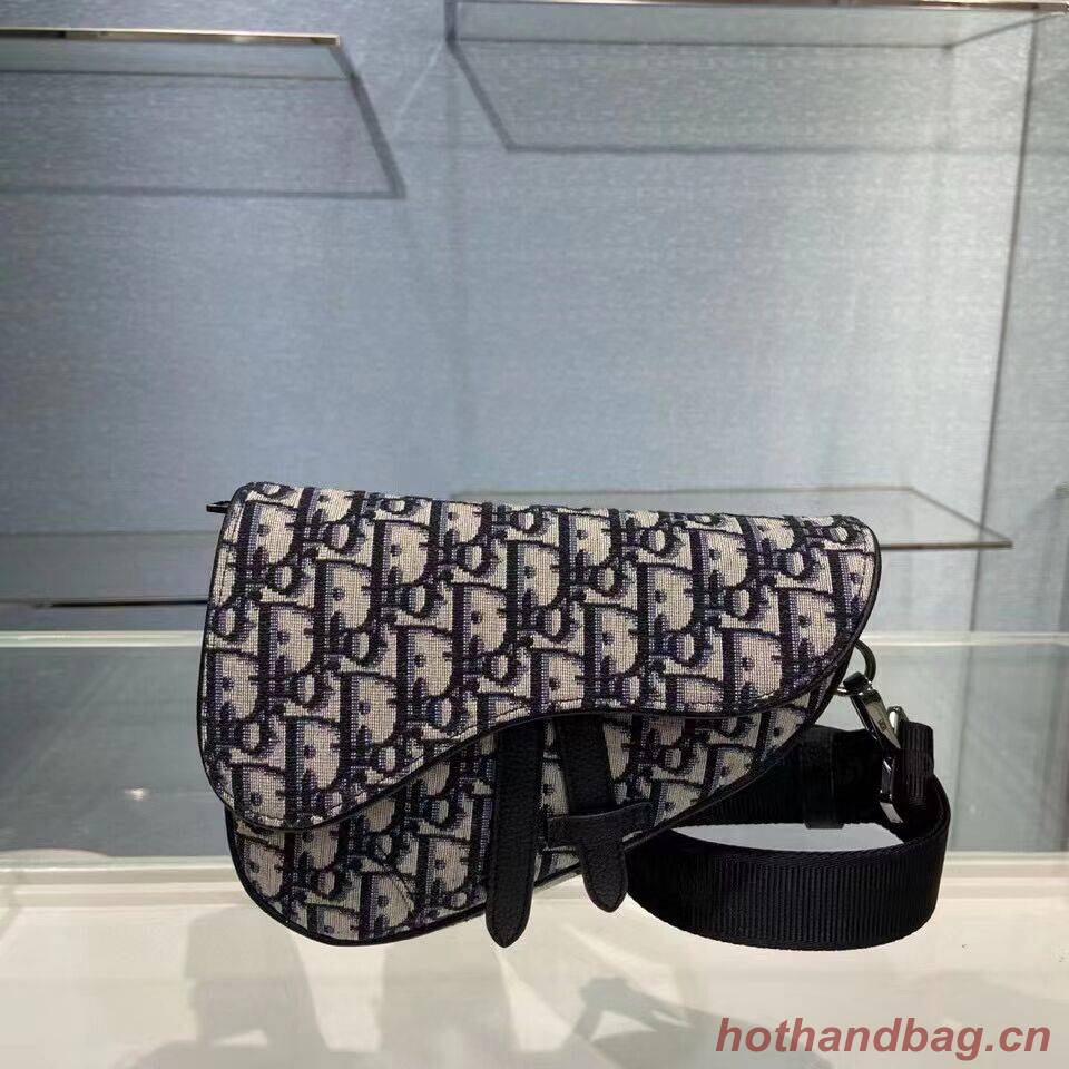 SADDLE FLAT BELT POUCH Blue Dior Oblique Jacquard C2106 SADDLE FLAT BELT POUCH Blue Dior Oblique Jacquard C2106
