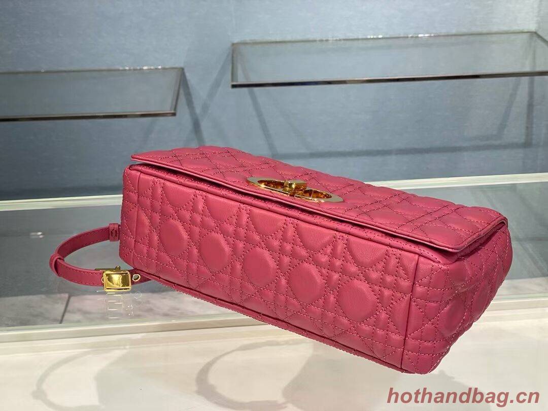 LARGE DIOR CARO BAG Soft Cannage Calfskin M9243U rose LARGE DIOR CARO BAG Soft Cannage Calfskin M9243U rose